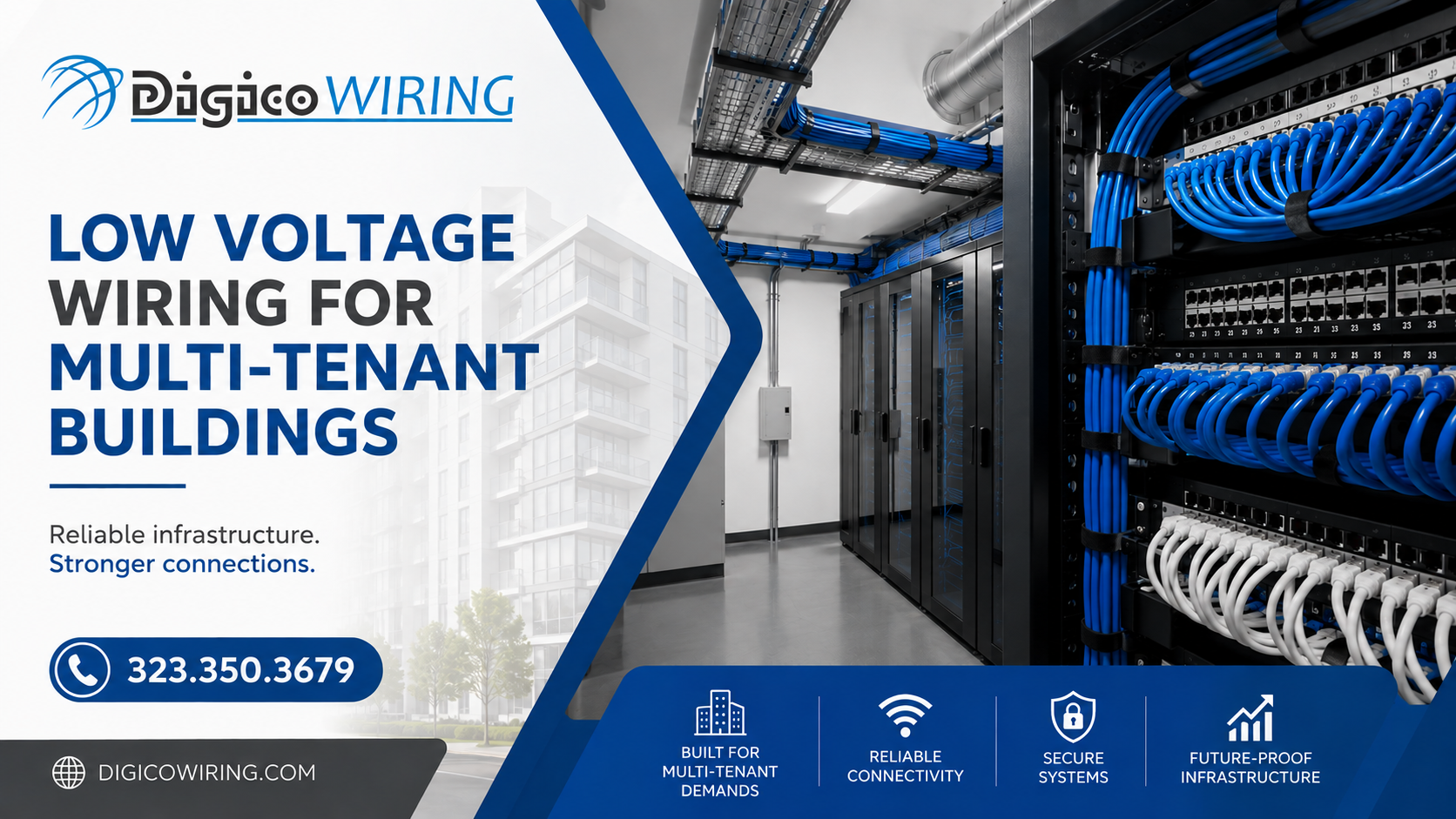 low voltage wiring for multi-tenant buildings